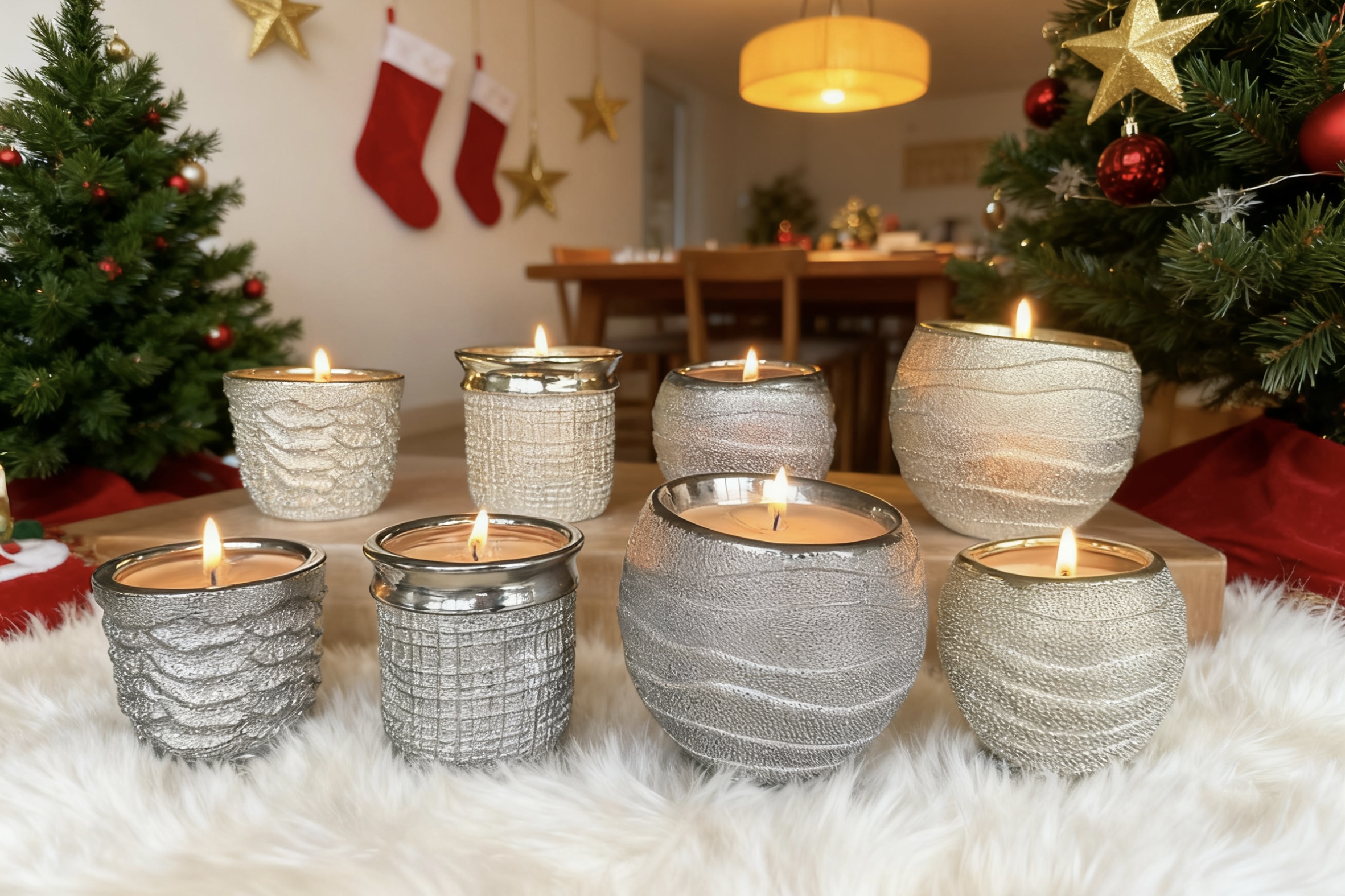 Xmas Metallic Ceramic Candle Collection
